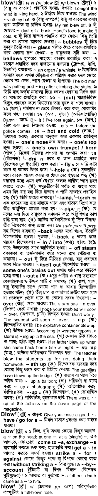 Blow in Bangla Academy Dictionary