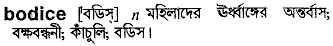 Bodice in Bangla Academy Dictionary