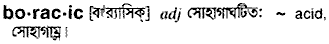 Boracic in Bangla Academy Dictionary