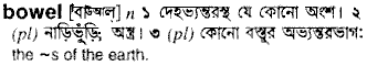Bowel in Bangla Academy Dictionary
