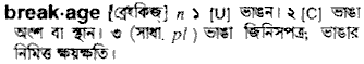 Breakage in Bangla Academy Dictionary