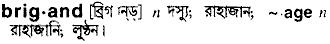 Brigand in Bangla Academy Dictionary