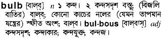 Bulb in Bangla Academy Dictionary