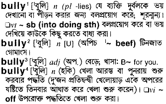Bully in Bangla Academy Dictionary