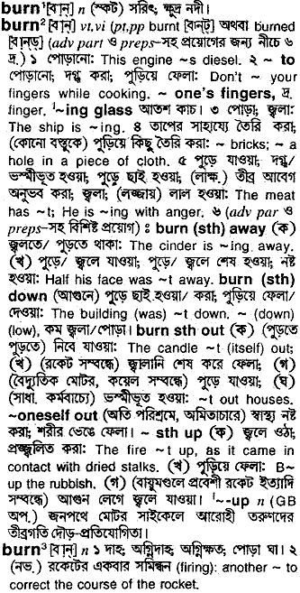 Burn in Bangla Academy Dictionary