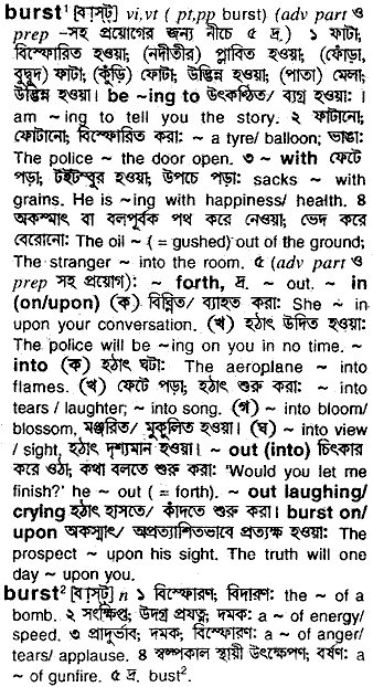 Burst in Bangla Academy Dictionary