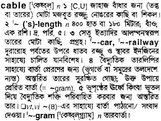 Cable in Bangla Academy Dictionary
