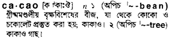 Cacao in Bangla Academy Dictionary