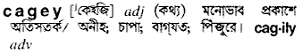 Cagey in Bangla Academy Dictionary