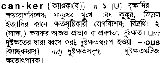 Canker in Bangla Academy Dictionary