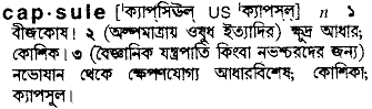 Capsule in Bangla Academy Dictionary