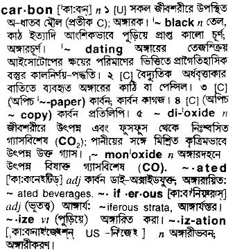 Carbon in Bangla Academy Dictionary
