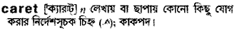 Caret in Bangla Academy Dictionary