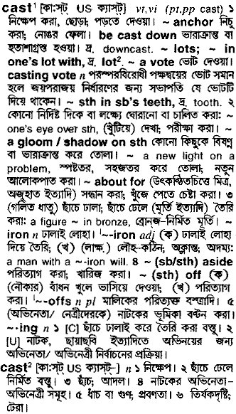 Cast in Bangla Academy Dictionary