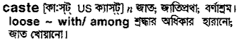 Caste in Bangla Academy Dictionary