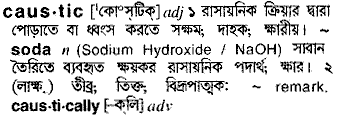 Caustic in Bangla Academy Dictionary