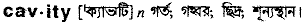 Cavity in Bangla Academy Dictionary