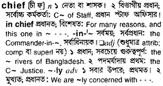 Chief in Bangla Academy Dictionary