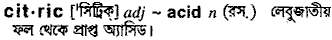 Citric in Bangla Academy Dictionary