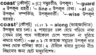 Coast in Bangla Academy Dictionary