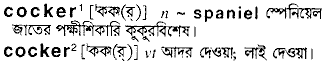 Cocker in Bangla Academy Dictionary