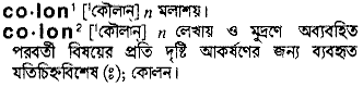 Colon in Bangla Academy Dictionary