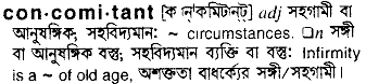 Concomitant in Bangla Academy Dictionary