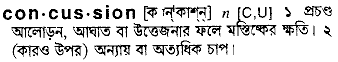Concussion in Bangla Academy Dictionary