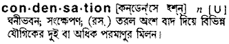 Condensation in Bangla Academy Dictionary