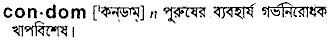 Condom in Bangla Academy Dictionary