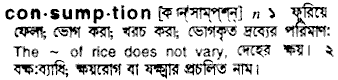 Consumption in Bangla Academy Dictionary