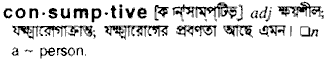 Consumptive in Bangla Academy Dictionary