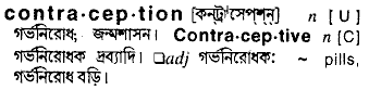 Contraception in Bangla Academy Dictionary