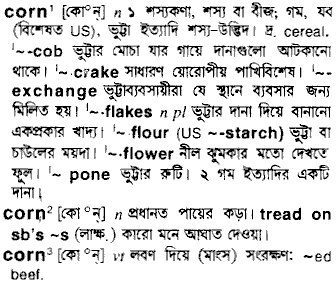 Corn in Bangla Academy Dictionary