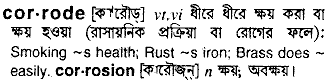 Corrode in Bangla Academy Dictionary