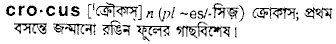Crocus in Bangla Academy Dictionary