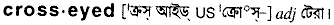 Crosseyed in Bangla Academy Dictionary