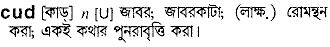 Cud in Bangla Academy Dictionary