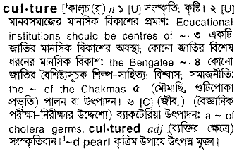 Culture in Bangla Academy Dictionary