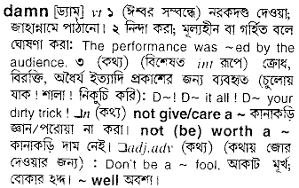 Damn in Bangla Academy Dictionary
