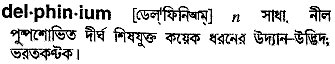 Delphinium in Bangla Academy Dictionary