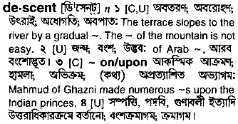 Descent in Bangla Academy Dictionary