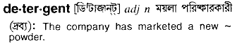 Detergent in Bangla Academy Dictionary