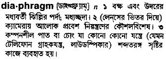 Diaphragm in Bangla Academy Dictionary