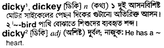 Dicky in Bangla Academy Dictionary