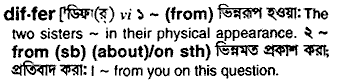 Differ in Bangla Academy Dictionary