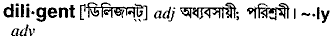 Diligent in Bangla Academy Dictionary