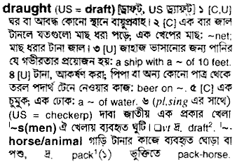 Draught in Bangla Academy Dictionary