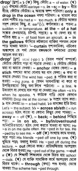 Drop in Bangla Academy Dictionary