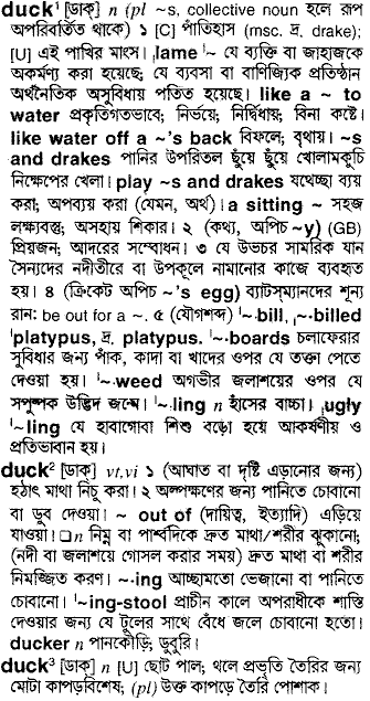 Duck in Bangla Academy Dictionary